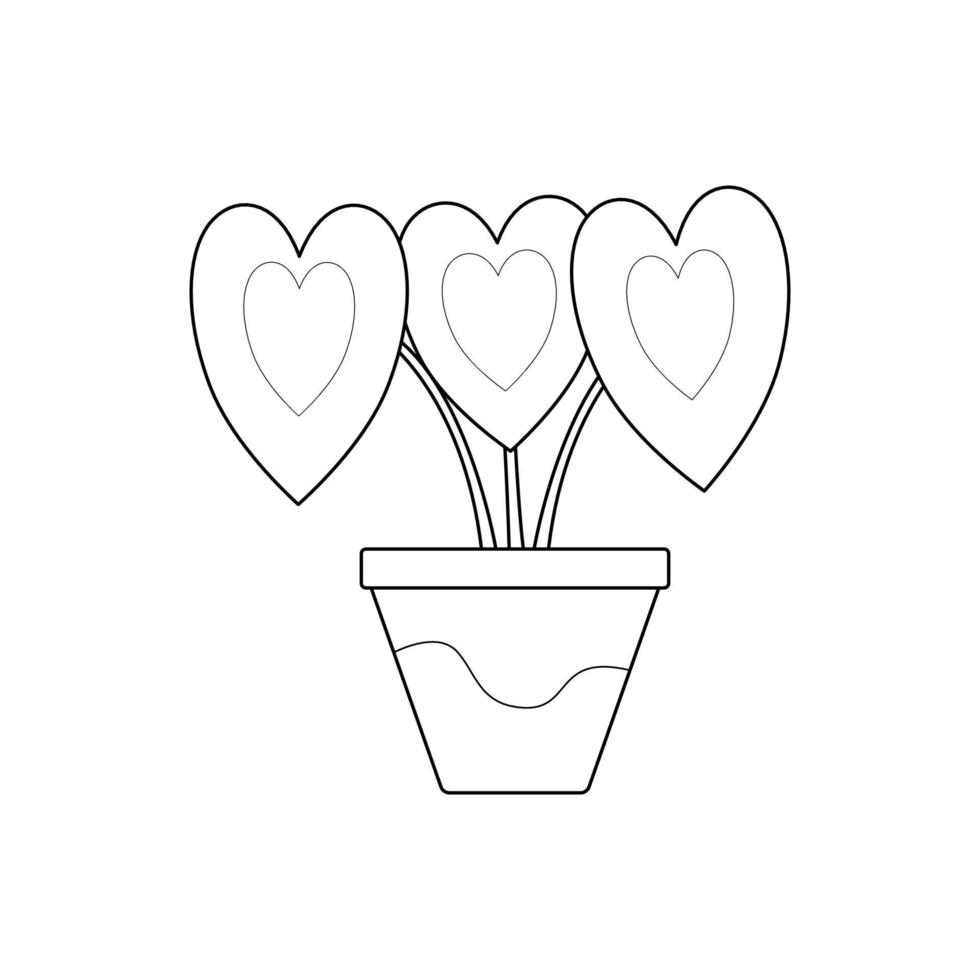 Heart plant outline vector illustration clipart