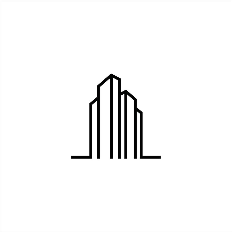 line logo design of real estate housing market agency vector