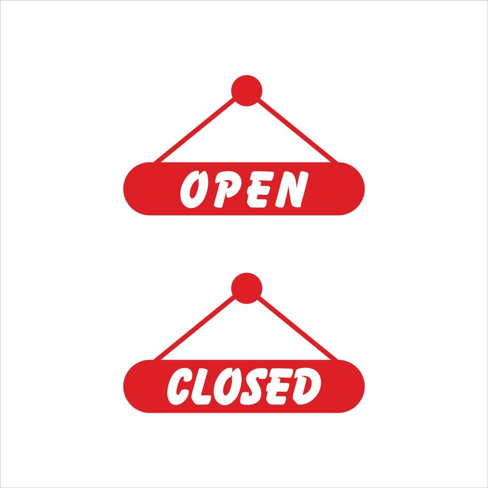 Realistic Red sign Sorry we are closed and Welcome we are open with shadow vector