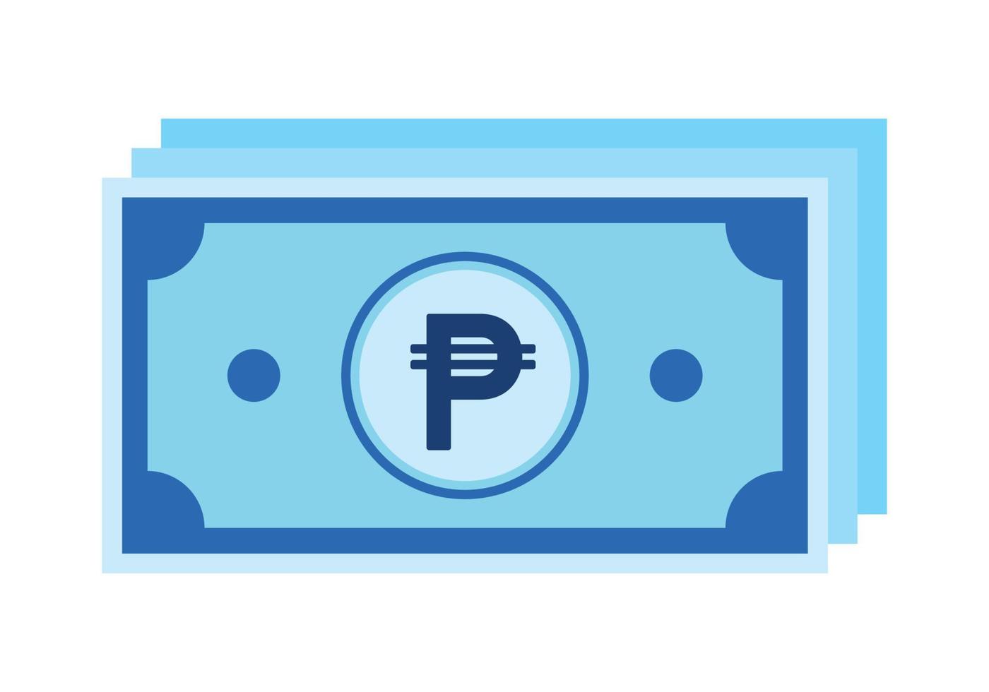 Philippine Pesos Paper Money for Cash Payment Icon Clipart Vector Illustration