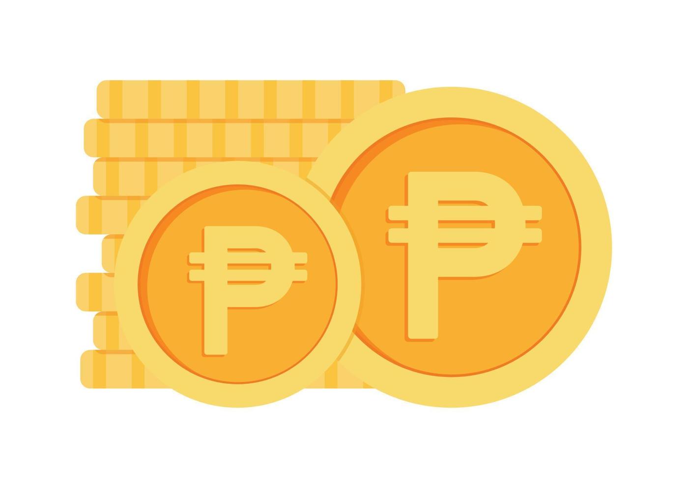 Philippine Peso Coins Money Currency Icon Clipart for Business and Finance in Animated Elements Vector Illustration