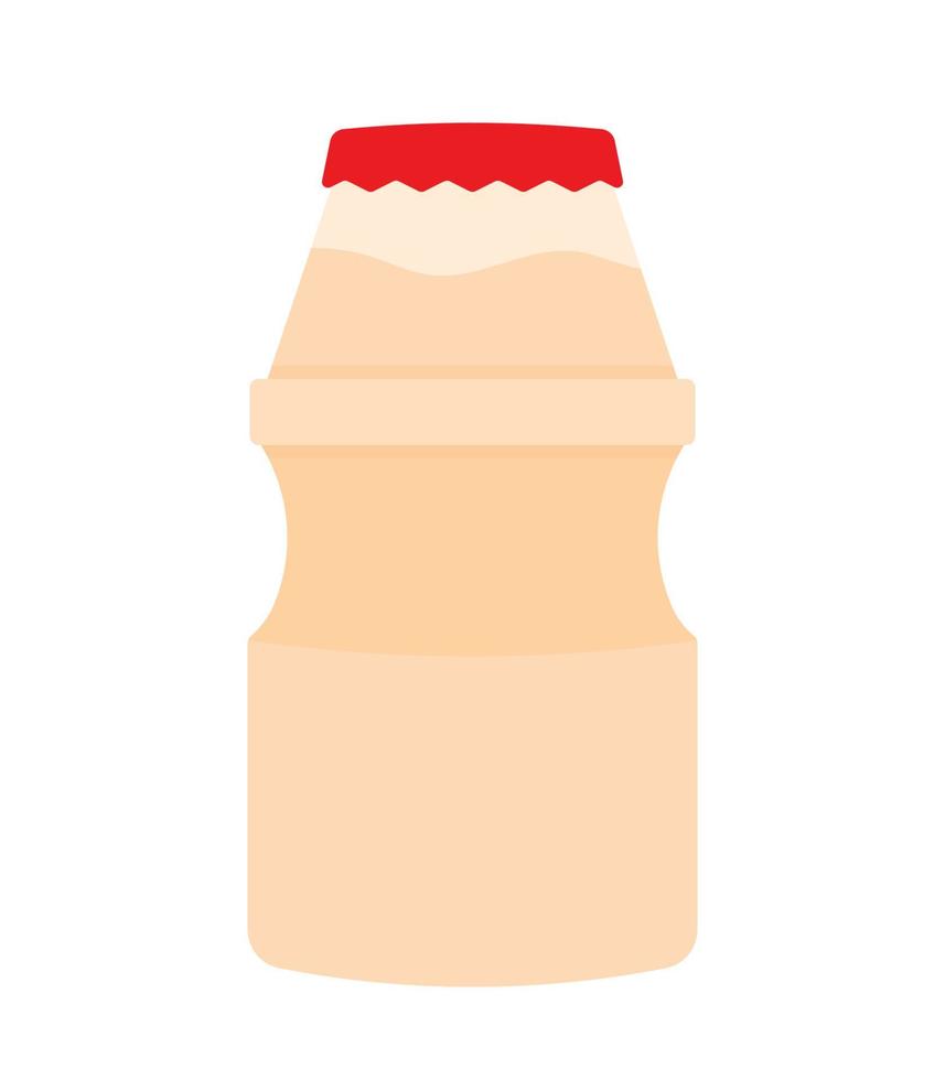 Yogurt Probiotic Drink Bottle Icon in Animated Cartoon Vector Illustration