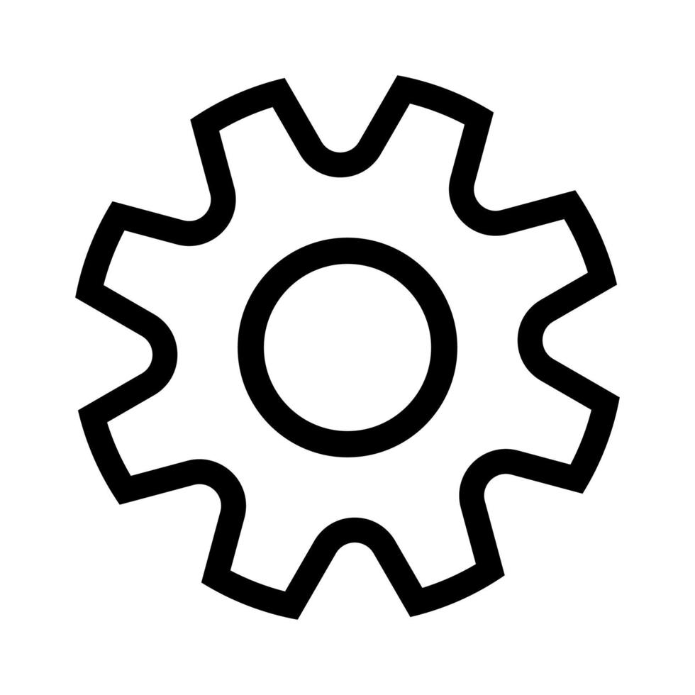 Flat black setting icon clip art vector image