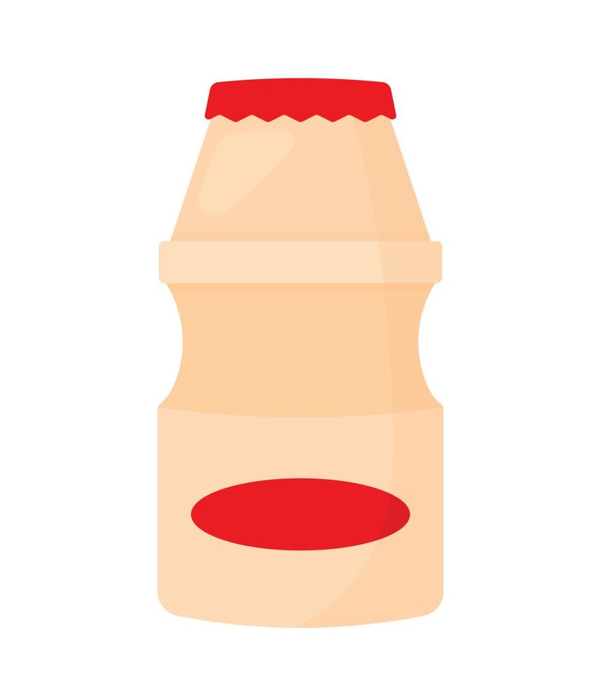 Probiotic Drink Bottle Yogurt Icon in Cartoon Vector Illustration