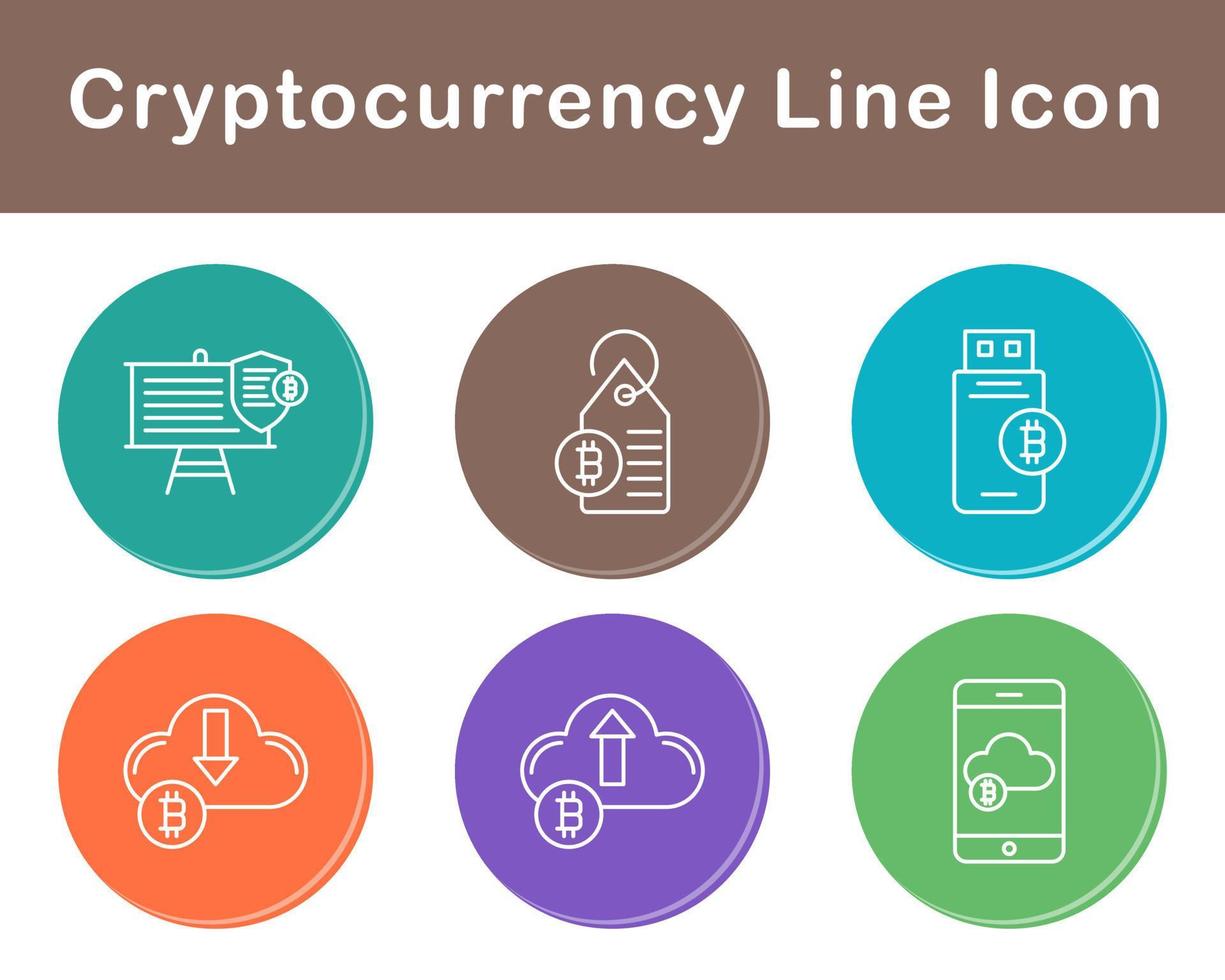 Bitcoin And Cryptocurrency Vector Icon Set