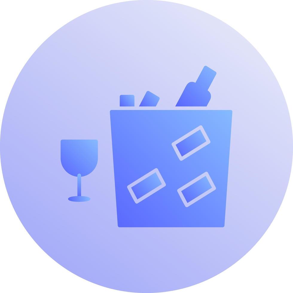 Unique Wine Bottle in Ice Vector Icon