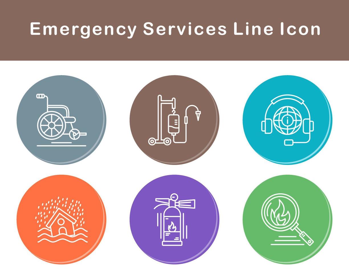 emergencia servicios vector icono conjunto