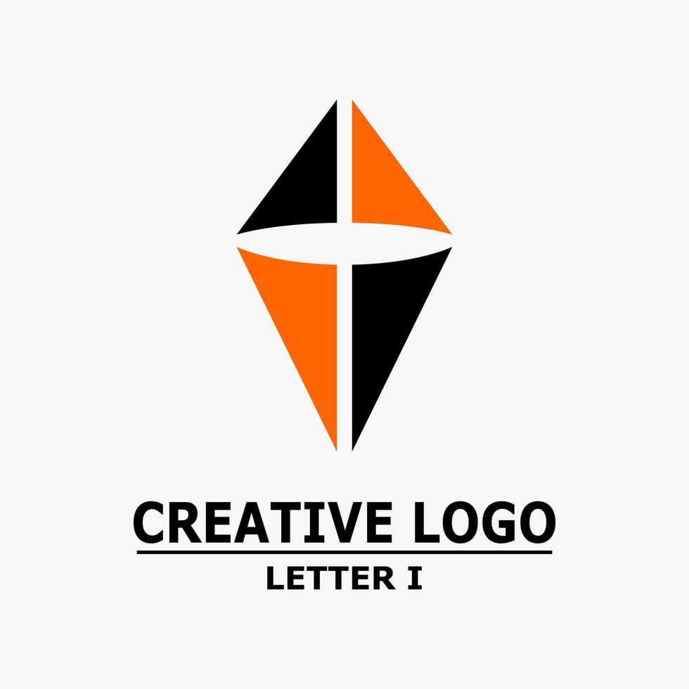 letter i logo, kite icon shaped letter i. Abstract business logo icon design template vector