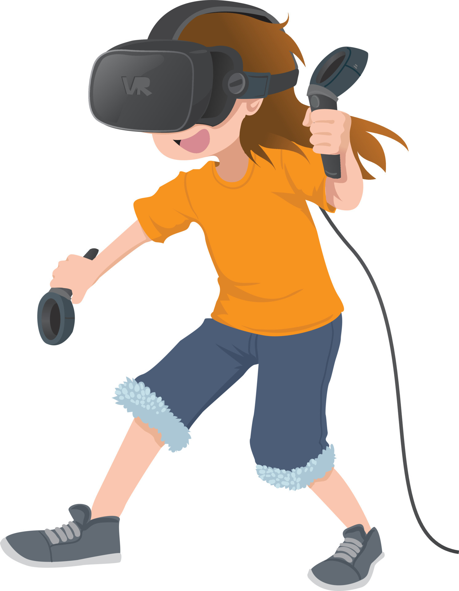 niños jugando vr juego utilizando virtual realidad dispositivo 21432382