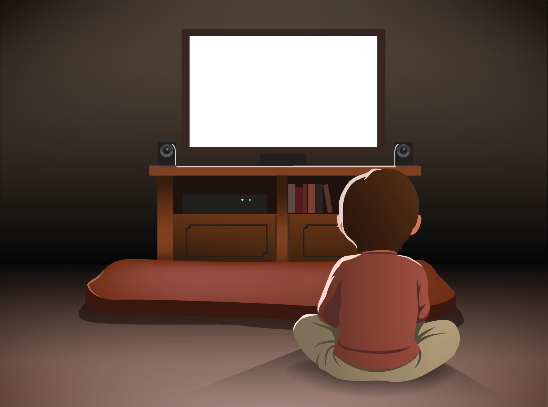 Illustration Of Boy Watching Television In The Dark Room 21432409 illustration-of-boy-watching-television-in-the-dark-room-21432409