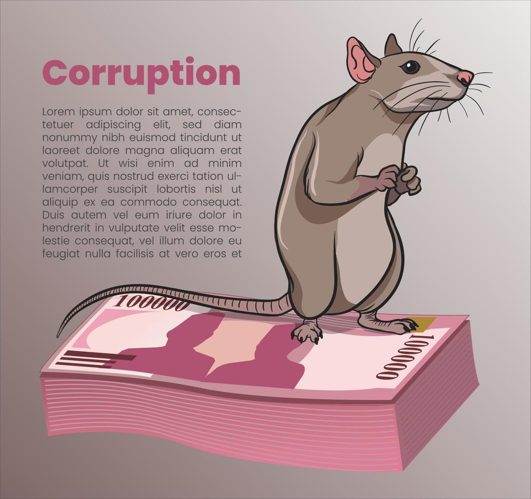 illustration of corruption and rat vector