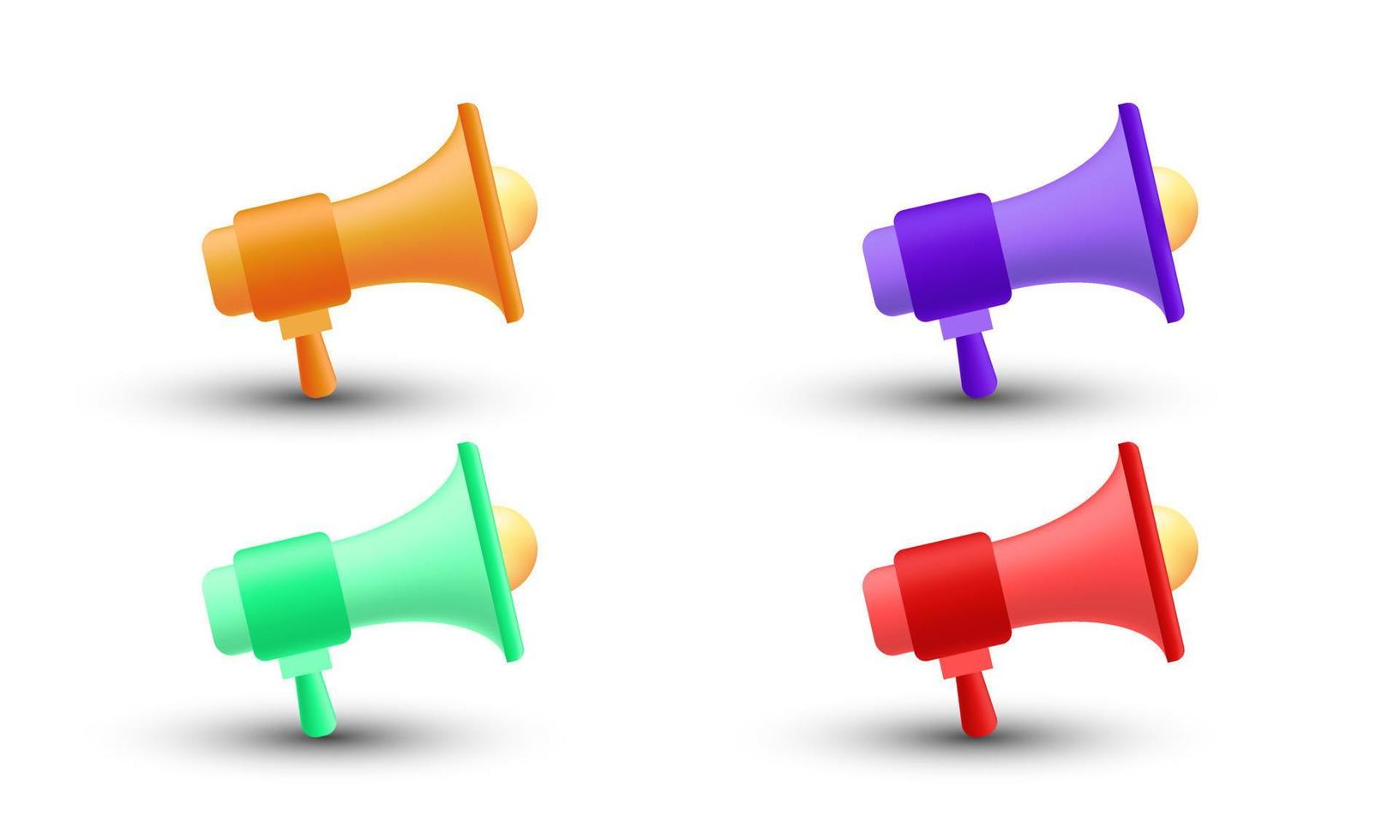 illustration realistic vector set collection icon concept megaphone website promotion 3d creative isolated on background