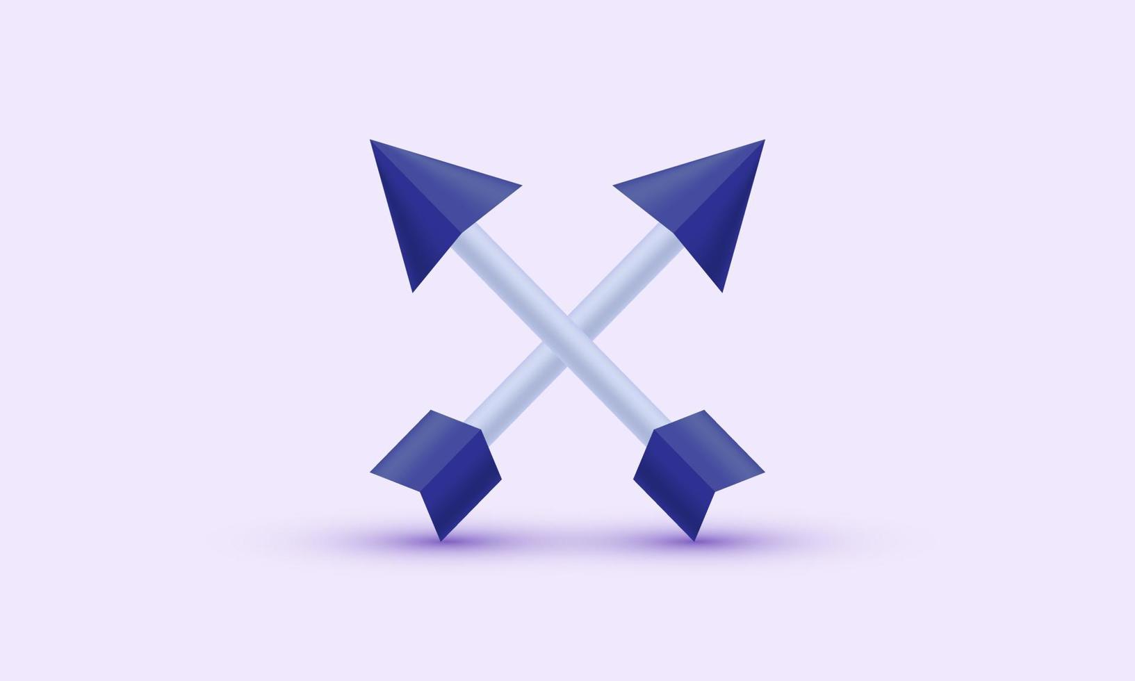 illustration realistic vector icon cupid arrow symbol elements 3d creative isolated on background