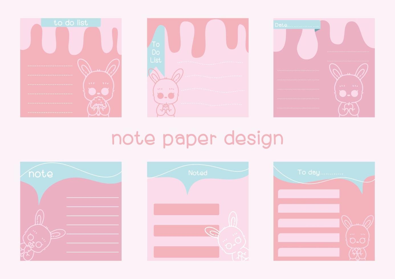 Easter bunny note paper vector desig for Easter holiday