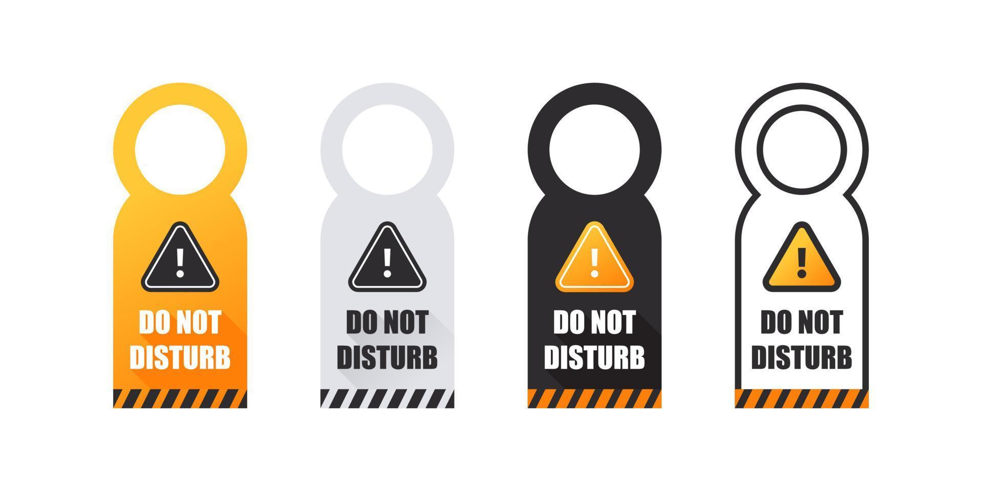 Door markers. Door hanger signs. Door tags. Do not disturb, signs of hotel room. Vector Scalable graphics