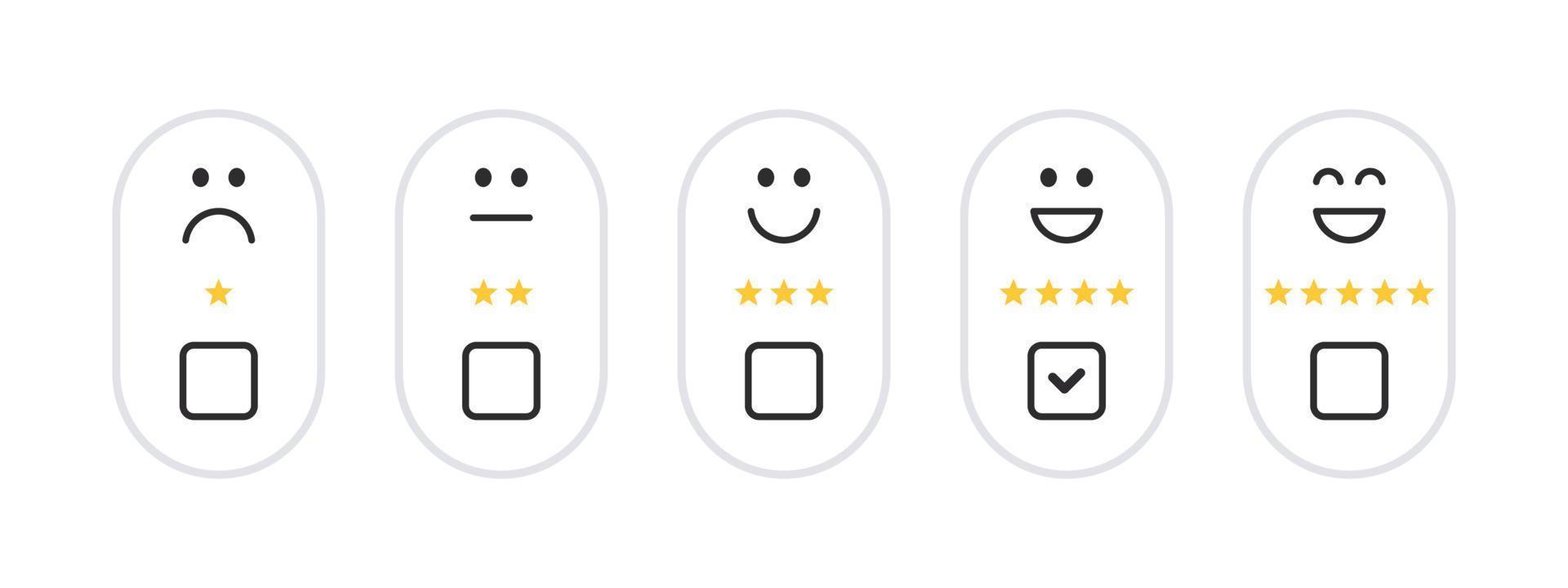 Customer Reviews Emoticons. Customer Opinions. Satisfaction and customer service. Vector images