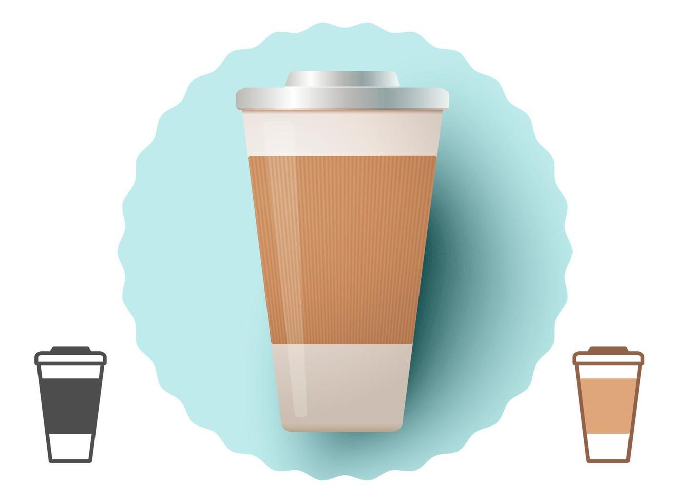 paper mug with coffee vector