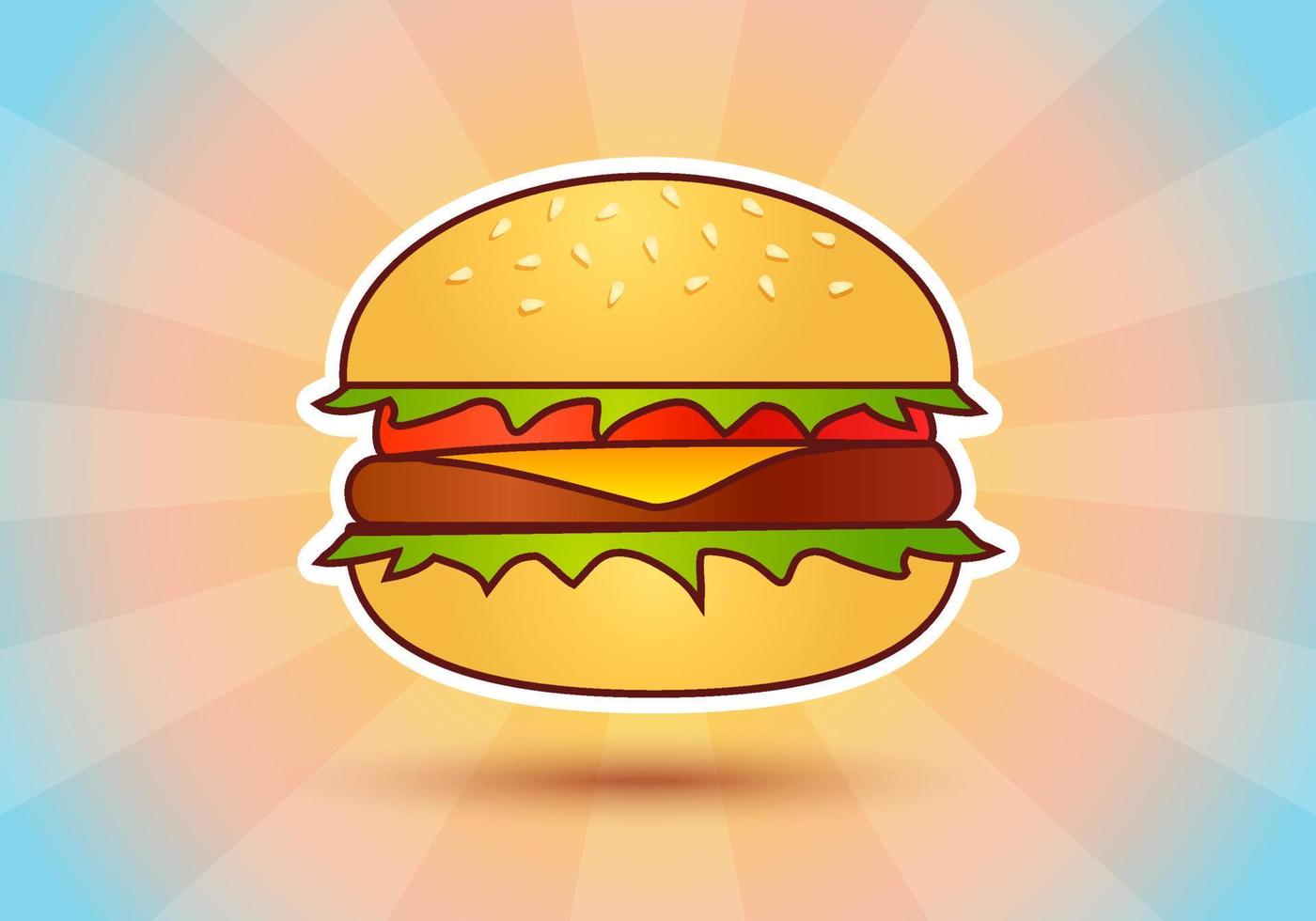 hamburger on abstract background vector