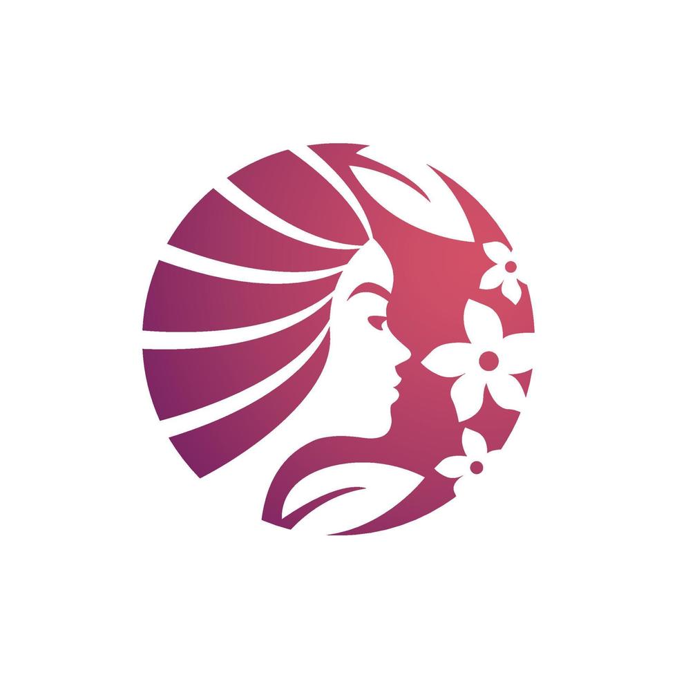 mujer flor logo vector