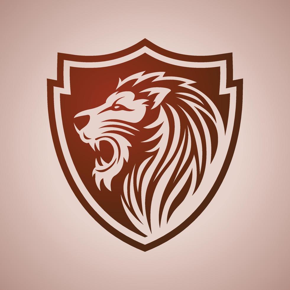 Shield Lion Head Mascot vector