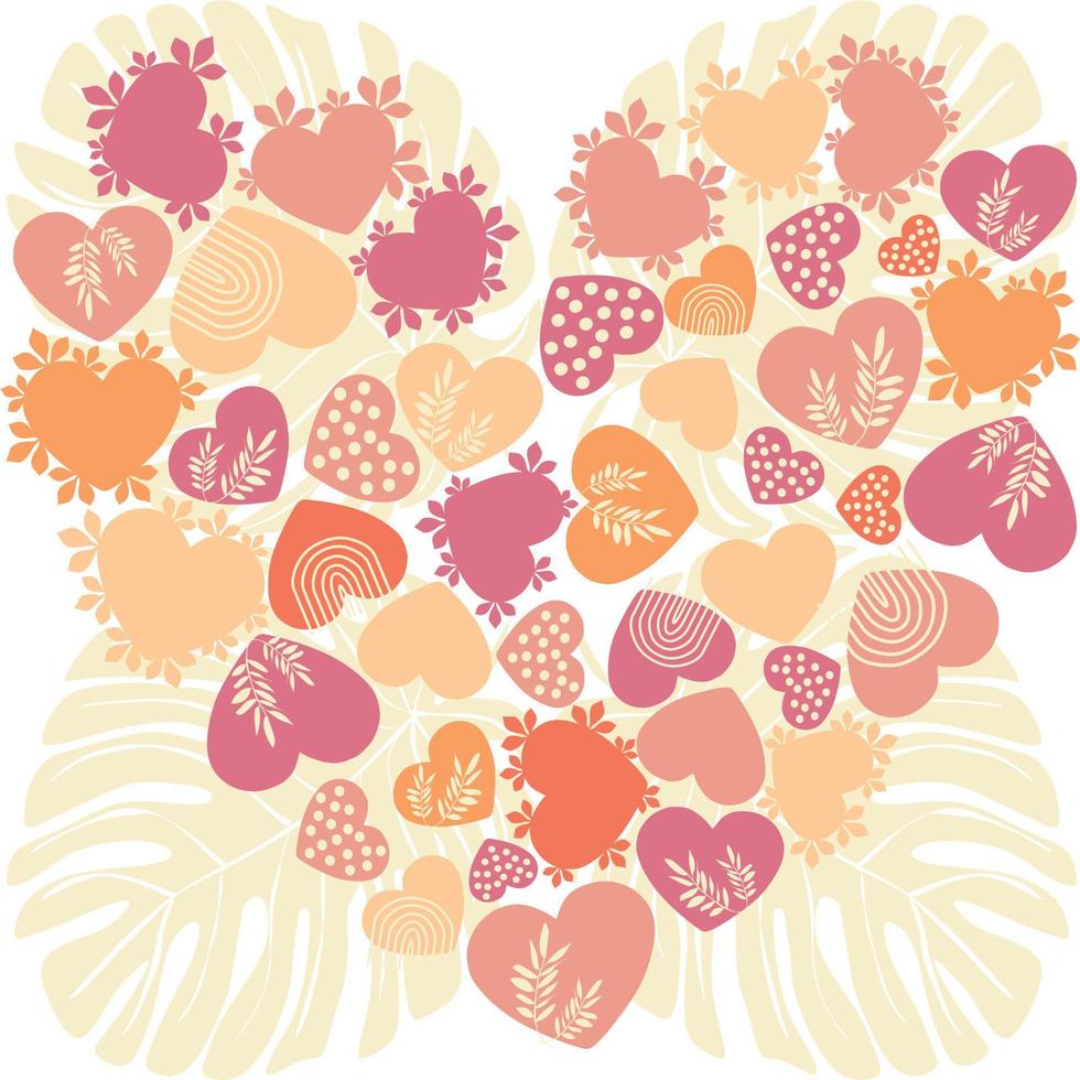 A heart made of strawberries and strawberries vector