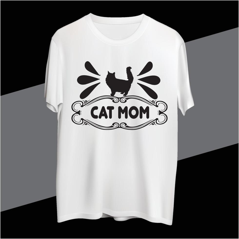 Cat mom t shirt design vector