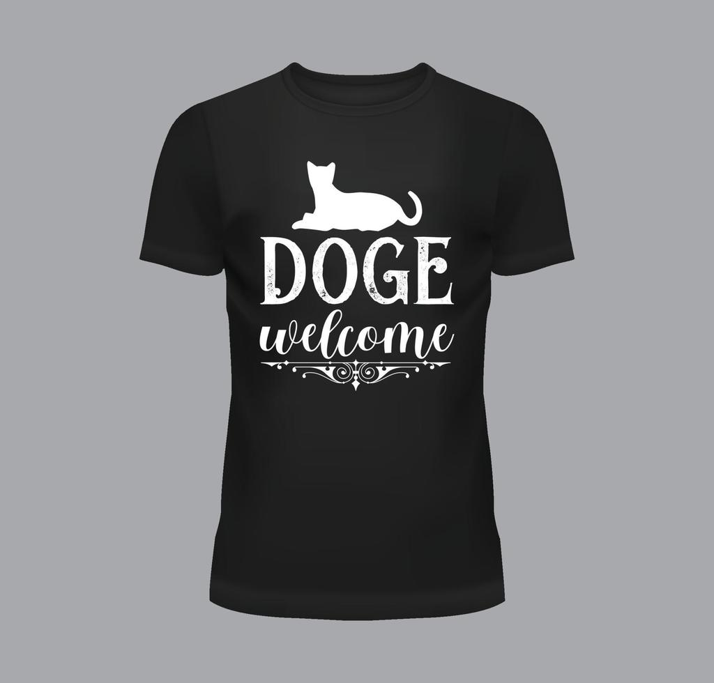 Doge welcome t shirt design vector
