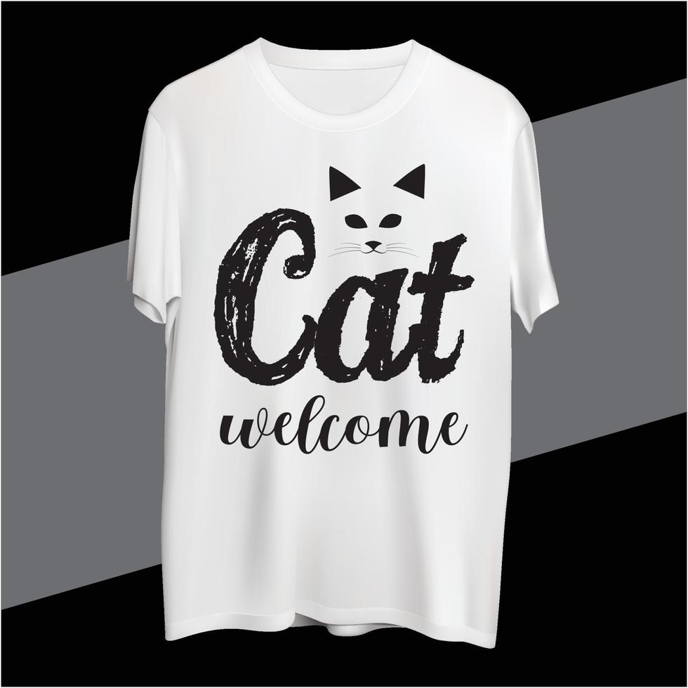 Cat Welcome t shirt design vector