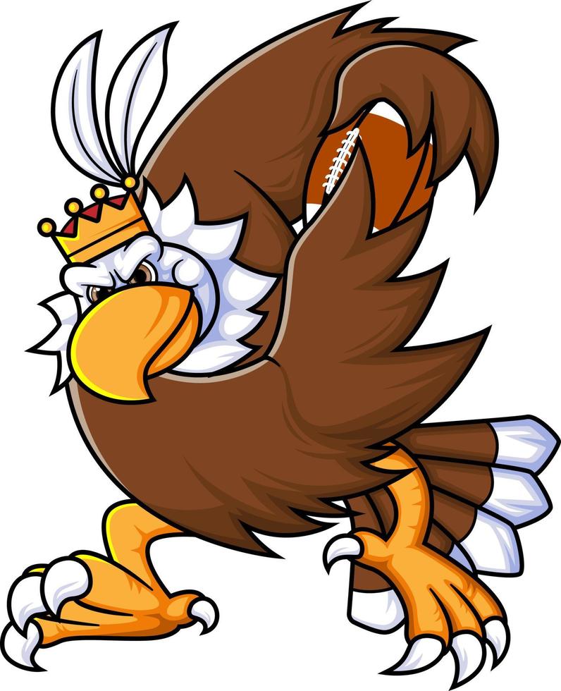 the eagle mascot of American football complete with player clothe vector