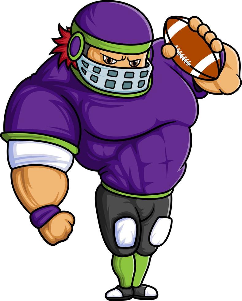 the strong man mascot of American football complete with player clothe vector