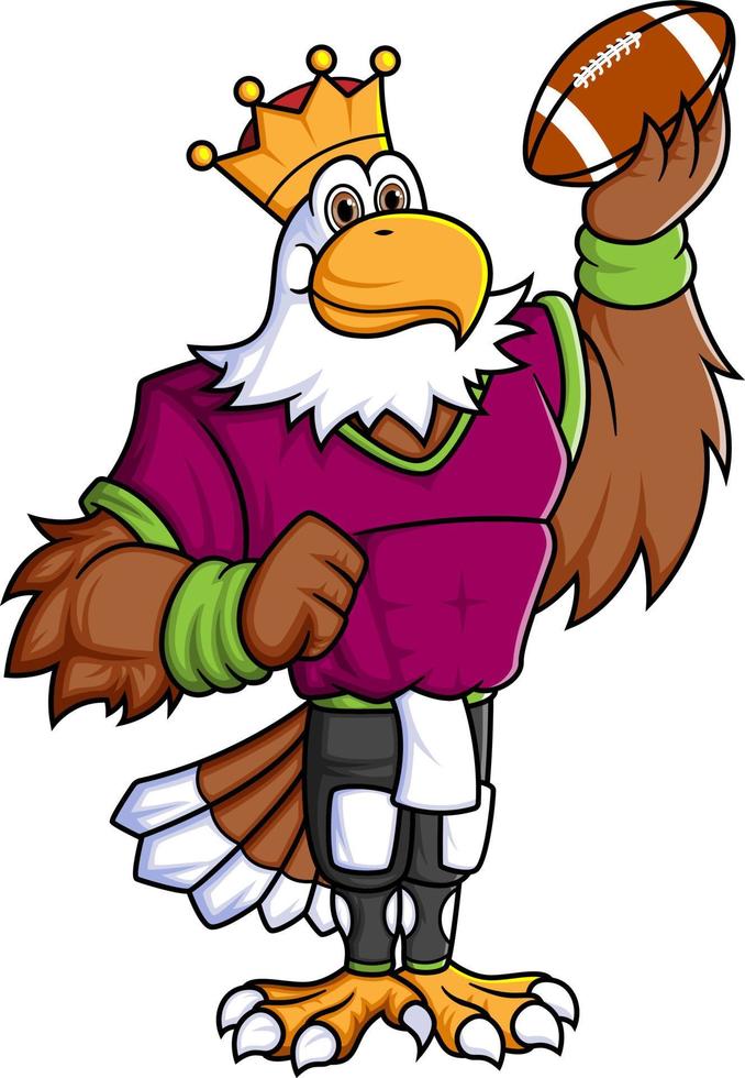 the falcon mascot of American football complete with player clothe vector