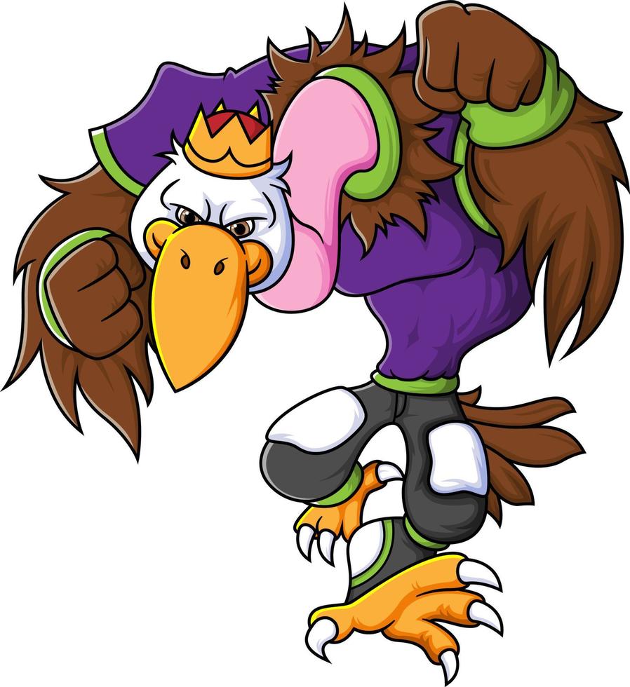 the vulture bird mascot of American football complete with player clothe vector
