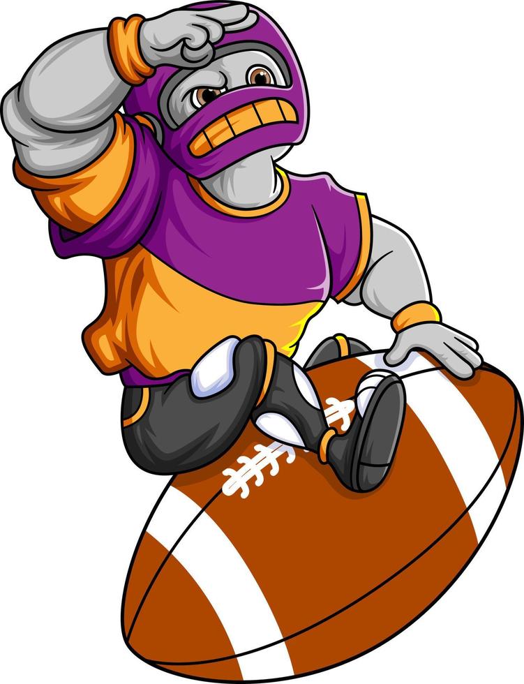 the big man mascot of American football complete with player clothe vector