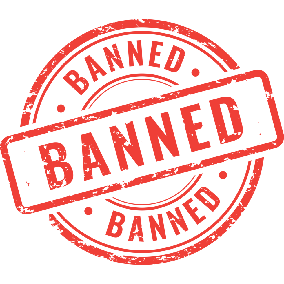 banned, rubber stamp png