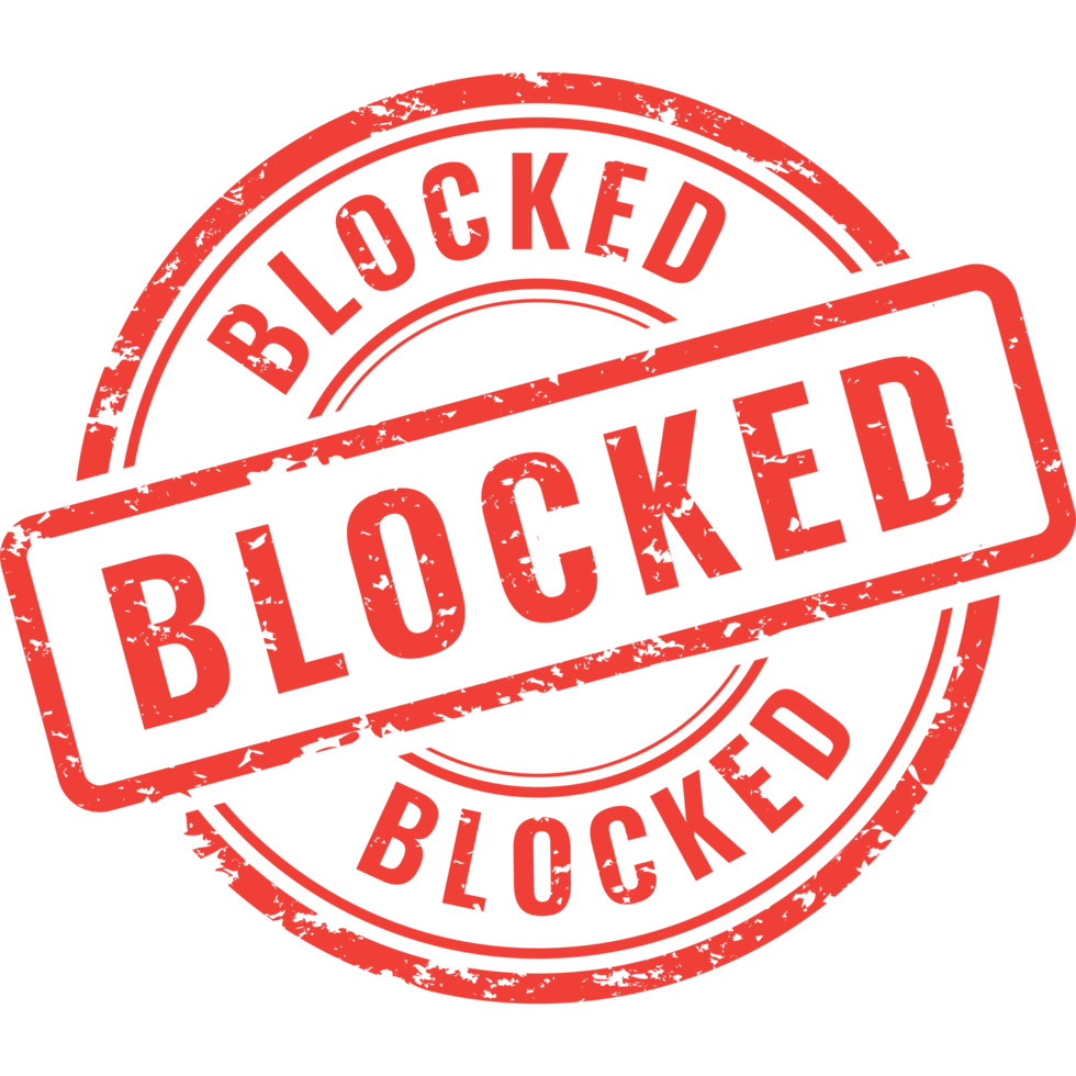 blocked, rubber stamp 21432993 PNG