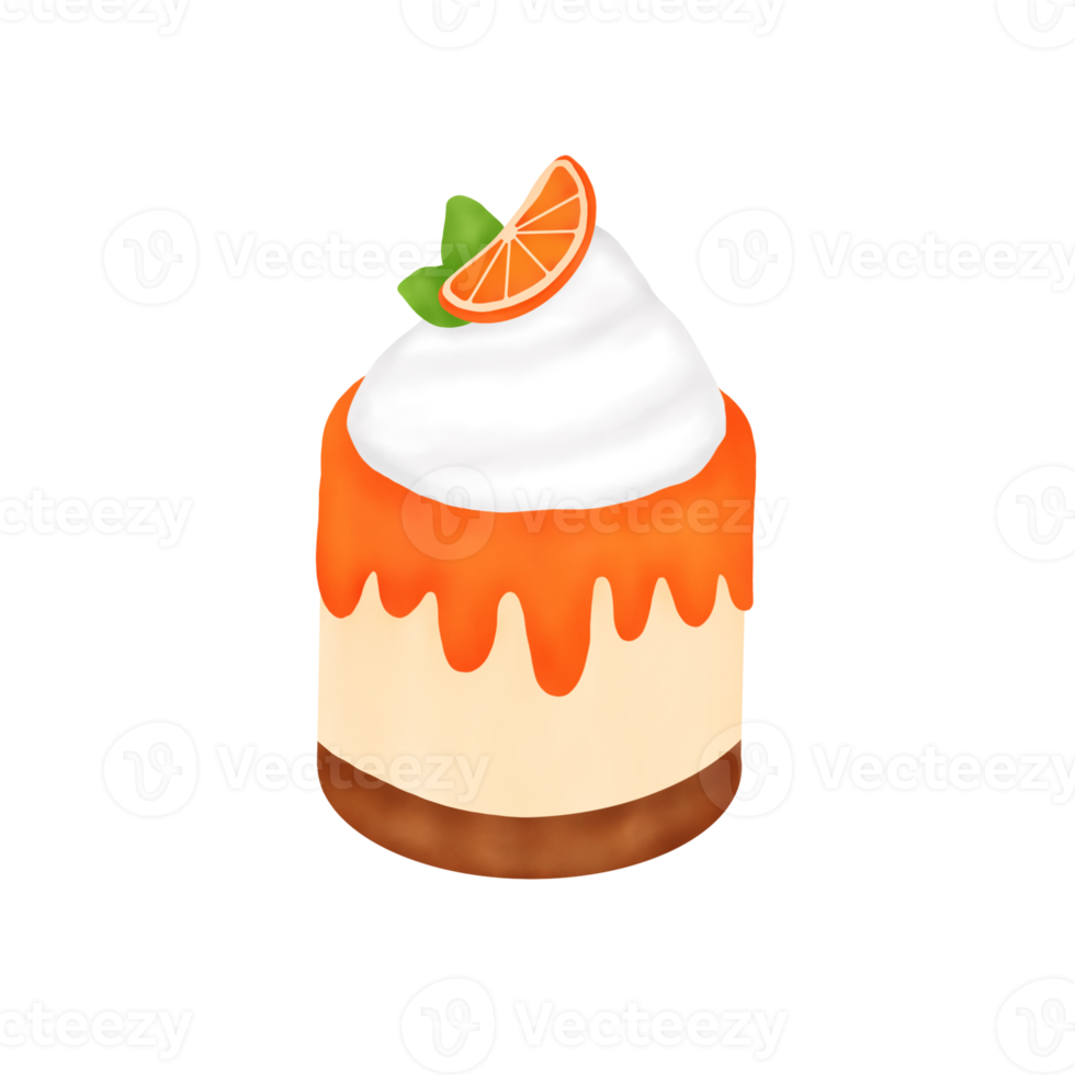 Watercolor Orange Cake png