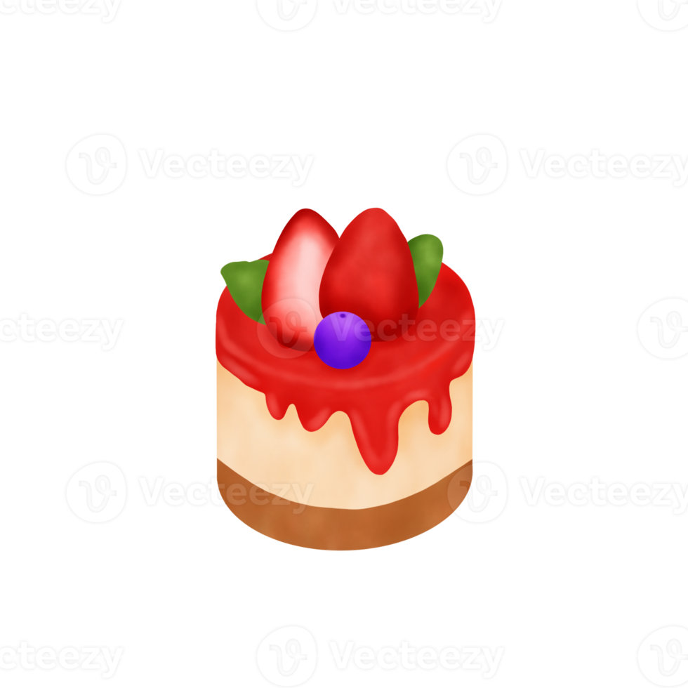 Watercolor Fruit Cake png