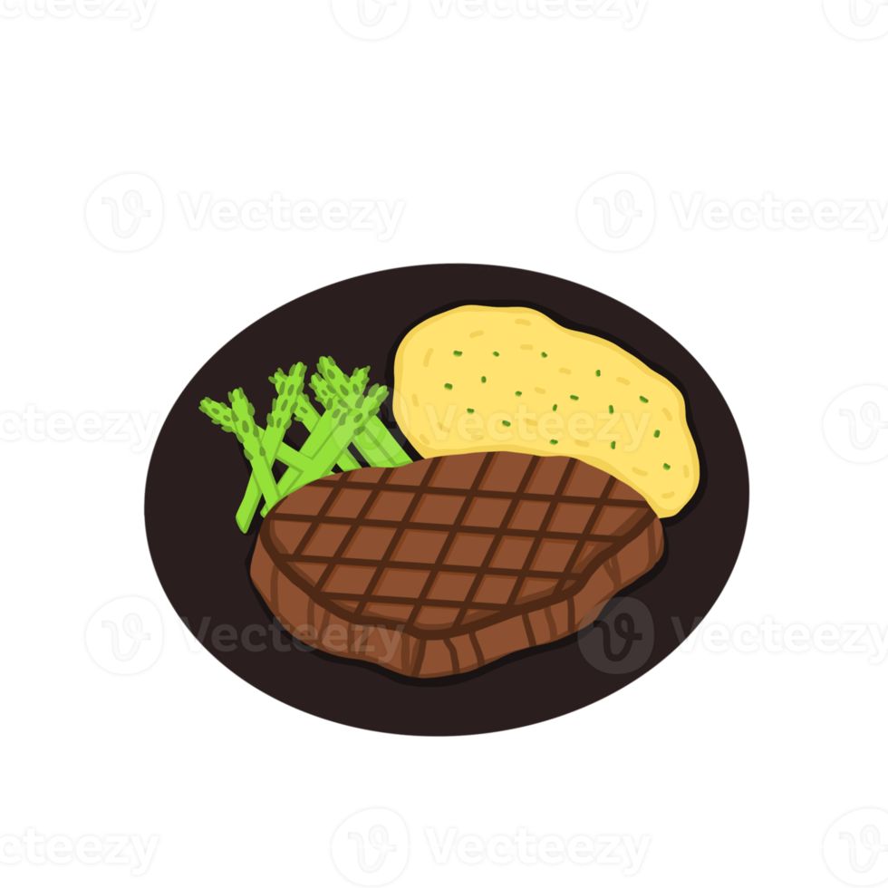 steak illustratie. voedsel. vlak ontwerp. png