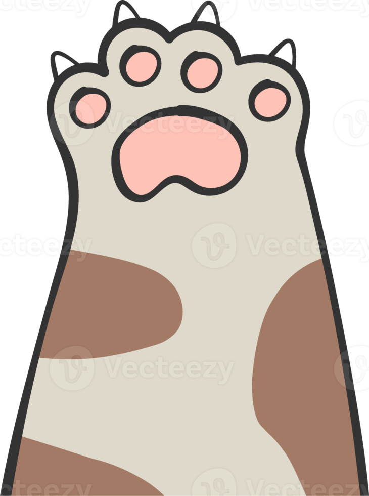 cute kitten cat paw hand drawing doodle png