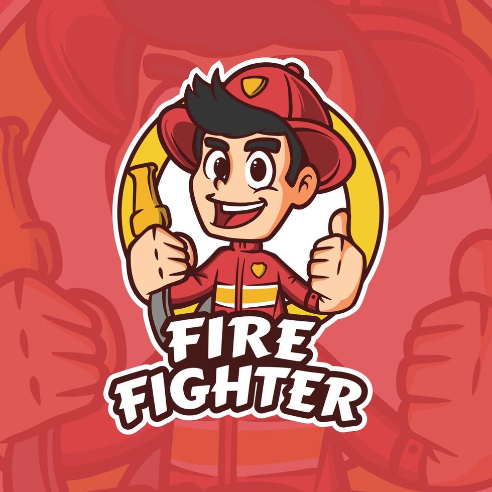 Fire Fighter Mascot Logo vector