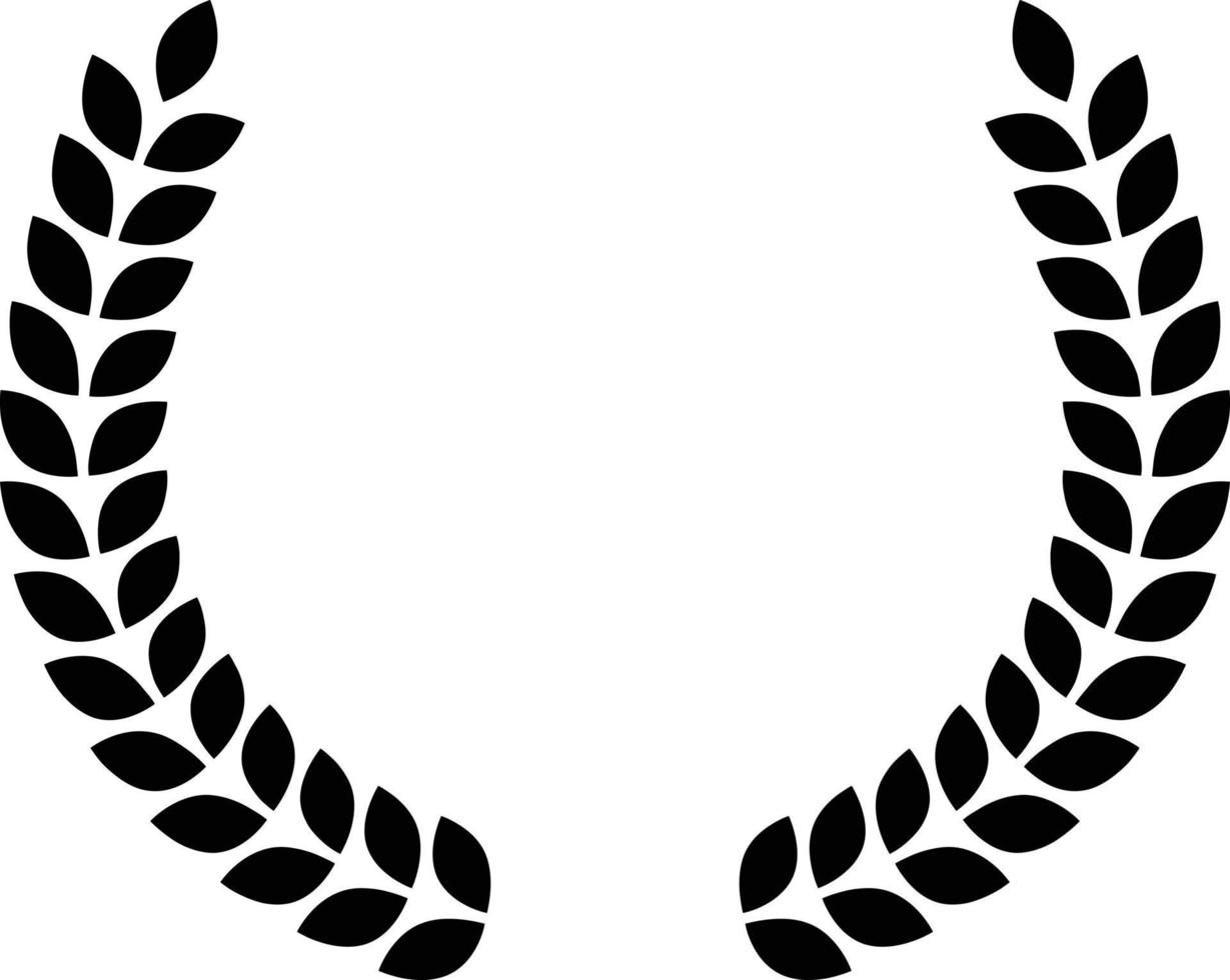Laurel wreath vector icon design. Circle flat icon.
