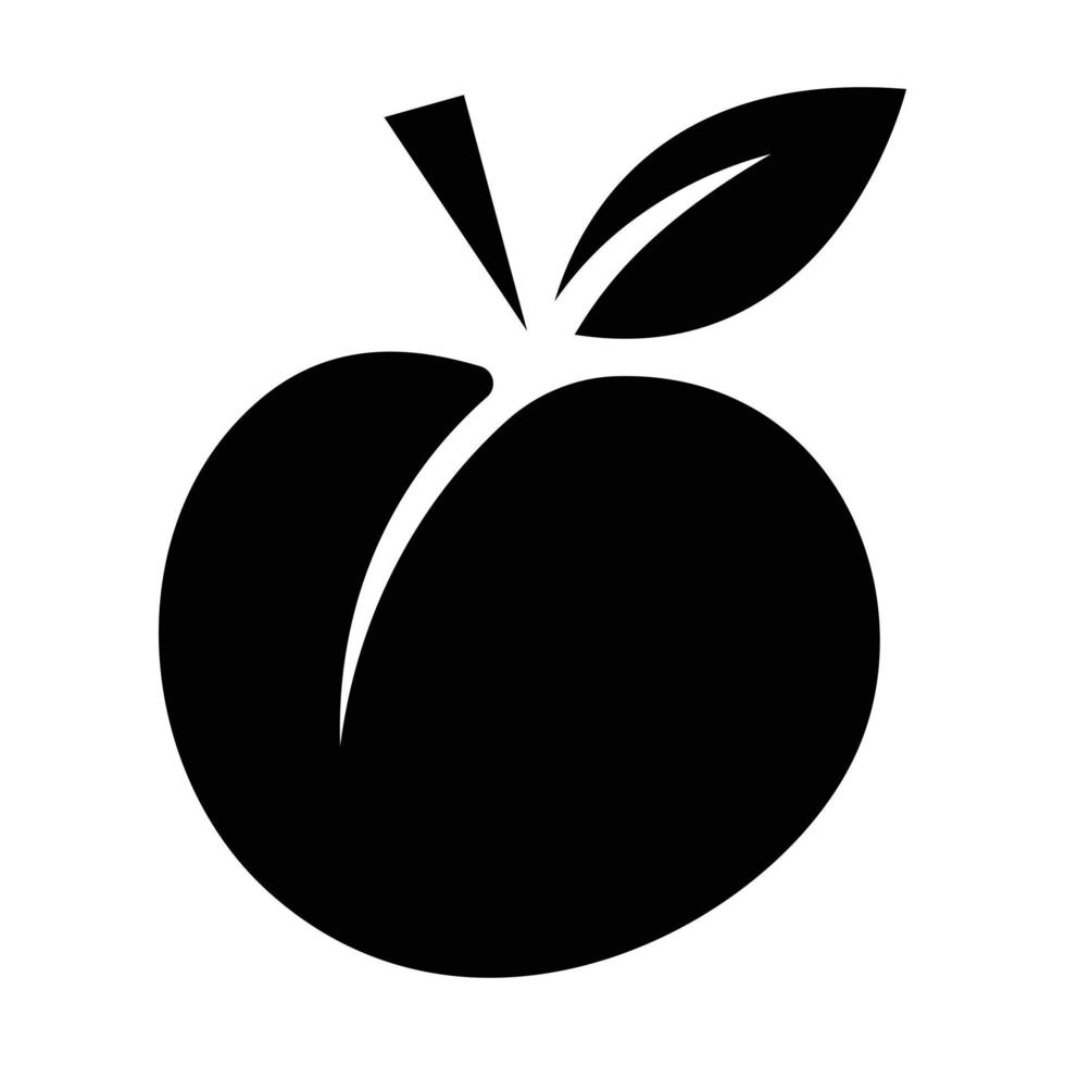 Apple with leaves vector icon design. Fruit flat icon.