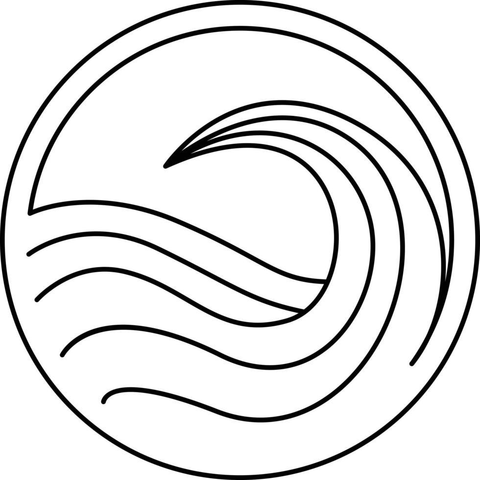 Wave in circle vector icon design. Flat icon design.