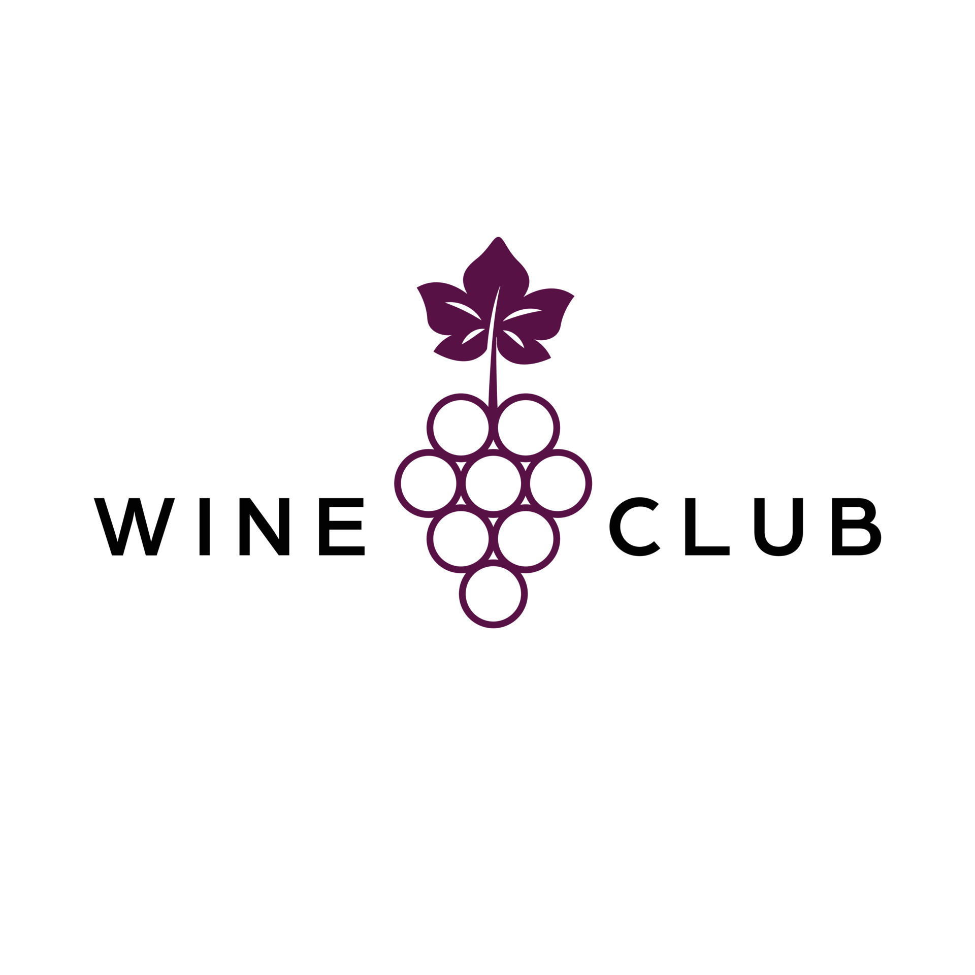 Wine club logo design. Logotype with grape and leave. Simple modern logo.  21433409 Vector Art at Vecteezy