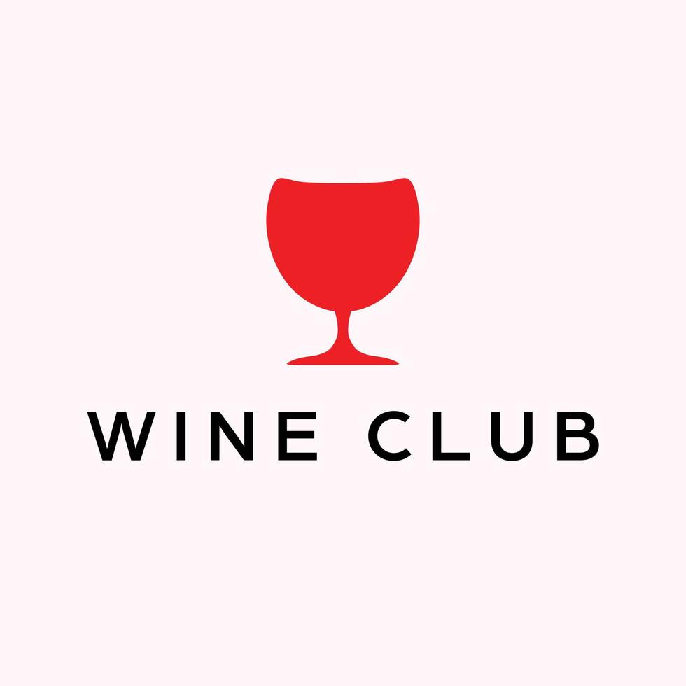 vino club logo diseño. rojo vino vaso logotipo sencillo y moderno logo. vector