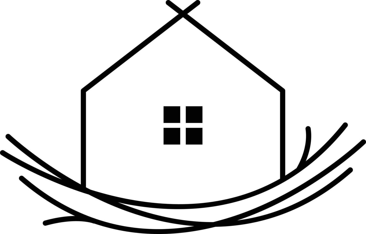 Nest and house vector icon design. Flat icon.