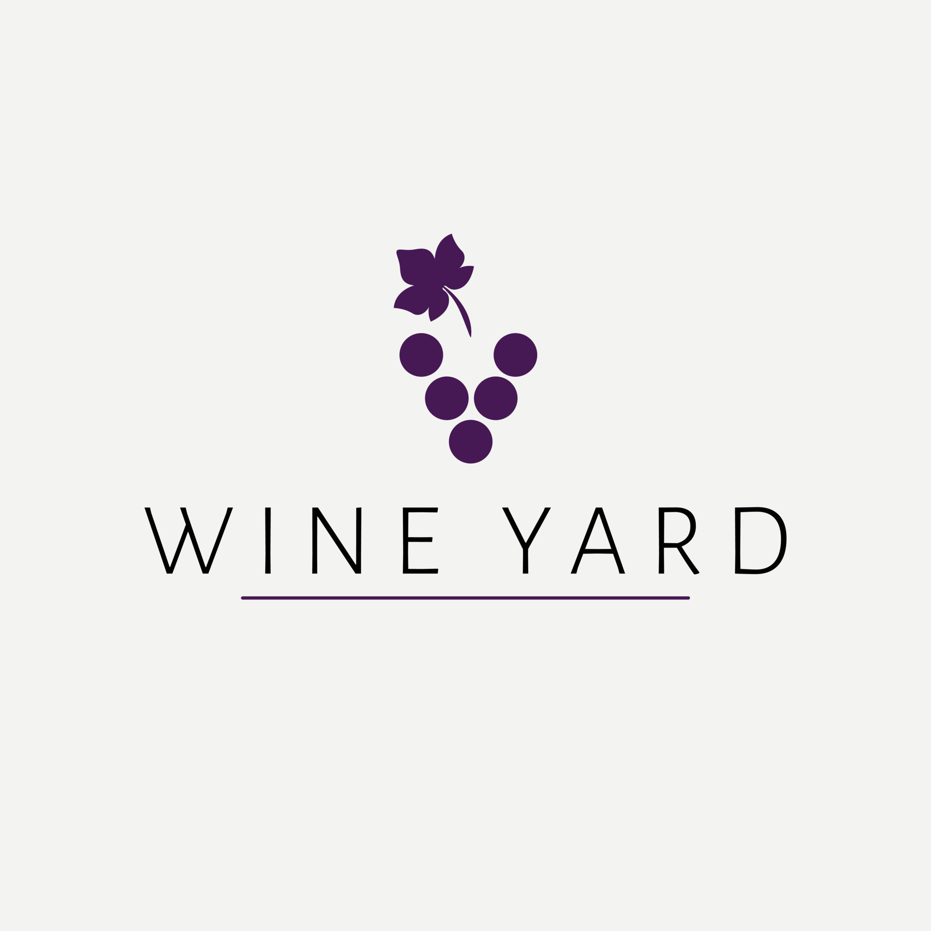 Wine club logo design. Logotype with grape and leave. Simple modern