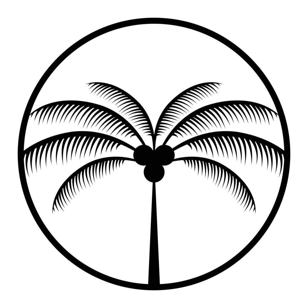 Palm in circle vector icon design. Flat icon.