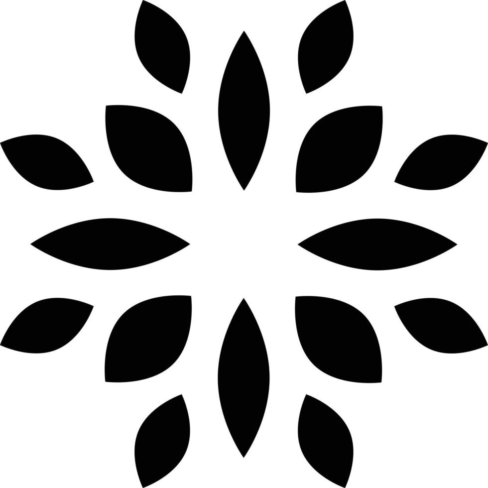 Abstract flower with leaves vector icon design. Flat icon.