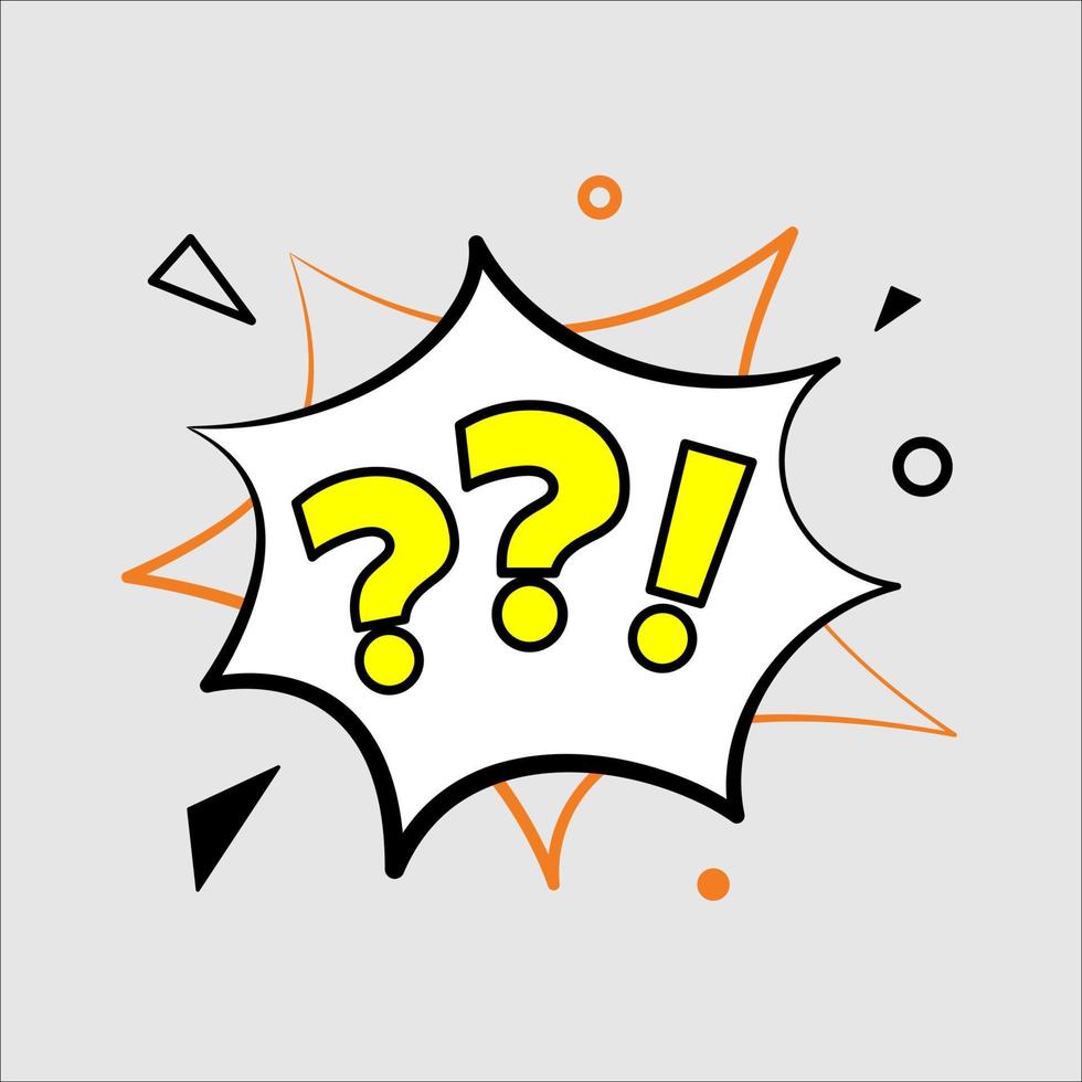 Question and exclamation mark with comic pop art design illustration editable vector eps10